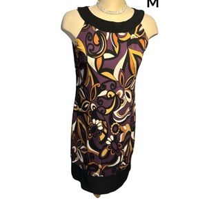 TIANA B. Dress Size Medium Nice Neckline Stretchy Fun Pattern Funky Floral